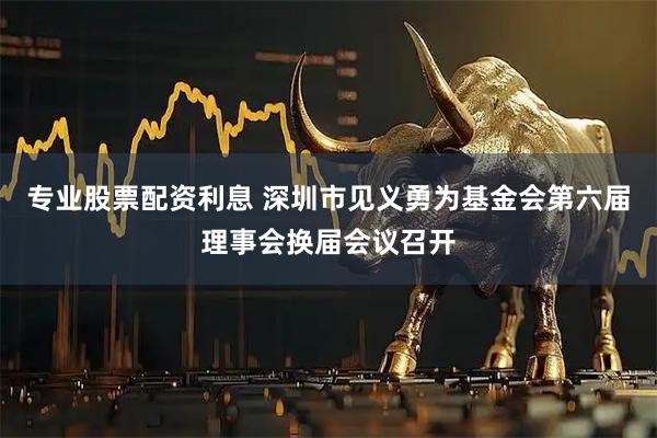 专业股票配资利息 深圳市见义勇为基金会第六届理事会换届会议召开